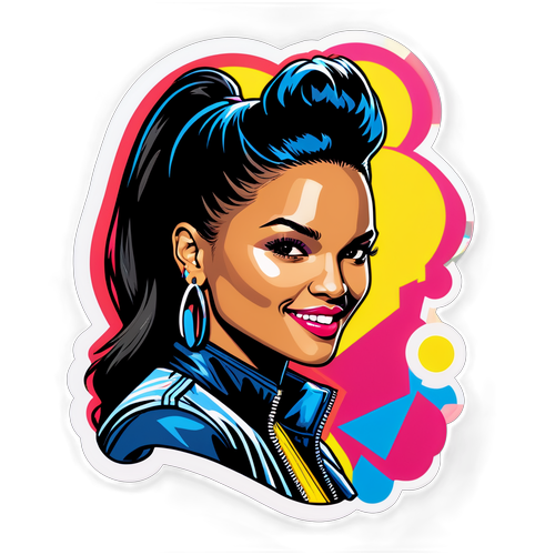 Design de Sticker de Cassie Ventura em Estilo Pop Art