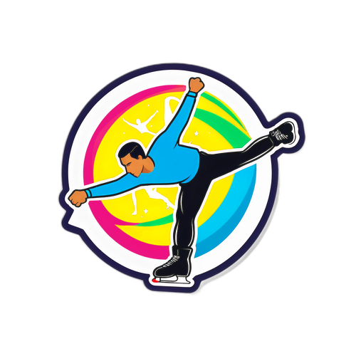 Autocollant dynamique d'un athlète en mouvement
