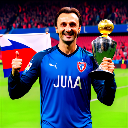 Gábor Kubatov a csapat trófeájával