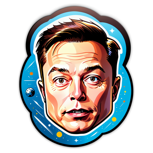 Kibandiko chenye uso wa Elon Musk