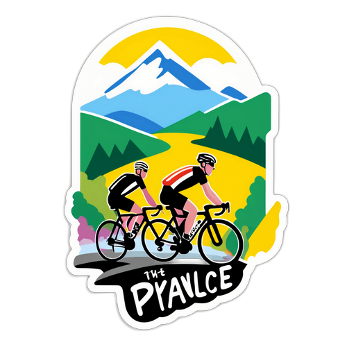 Energetisk klistermærke med cyklister i Tour de France
