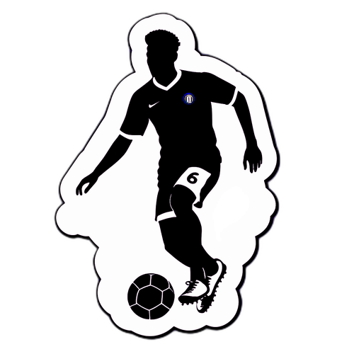 Jucător de fotbal driblând pe teren