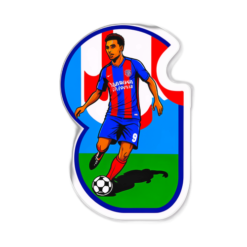 Adesivo di Gabri Veiga con numero di maglia e pallone da calcio