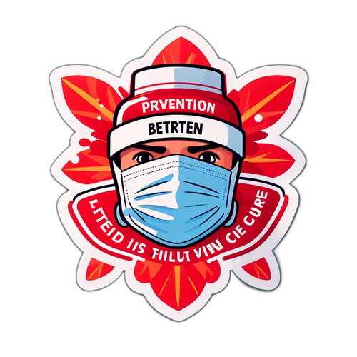 流感疫苗插图，强调“预防胜于治疗”