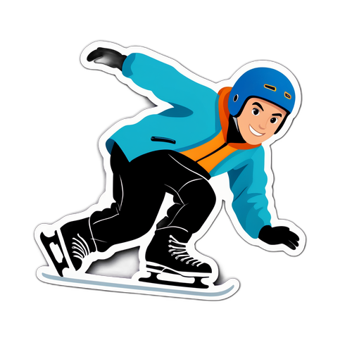 공중에서 스케이팅하는 트릭 디자인 스티커