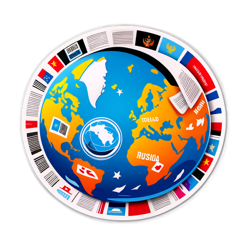 Современный дизайн с элементами новостей из России и мира