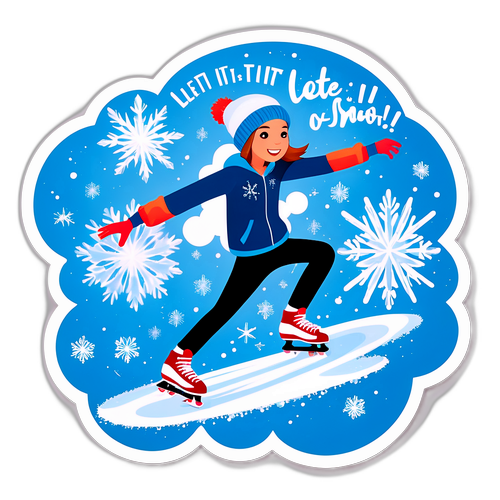 Skøytedame i snøkrystaller