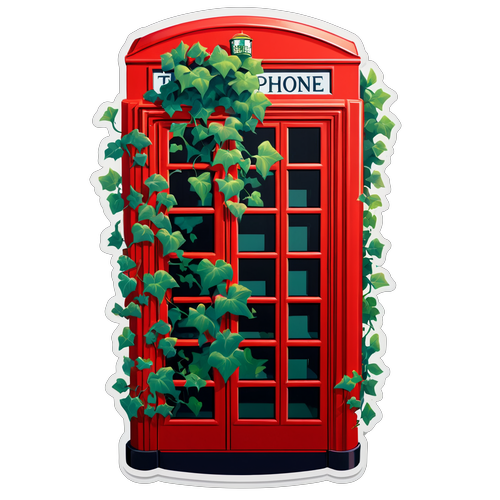 Discover the Charm of Nostalgia: The Iconic Red Phone Booth Adorned with Ivy!