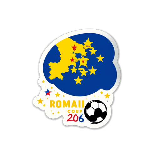 Sticker cu harta României și stelele grupelor de la Cupa Mondială 2026