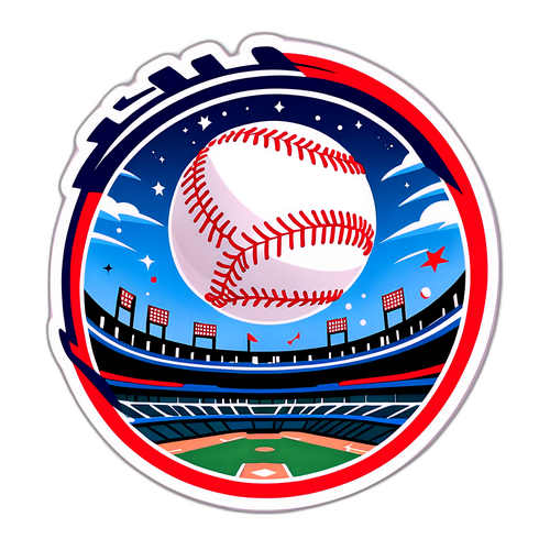 スタジアムの空を飛ぶボール