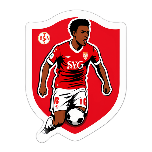 สติกเกอร์โลโก้ทีมบรากาและนักฟุตบอล