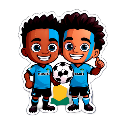 Grêmio and Palmeiras Mascots in Friendly Rivalry