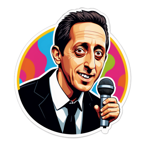 Sticker van een cartoonversie van Gad Elmaleh