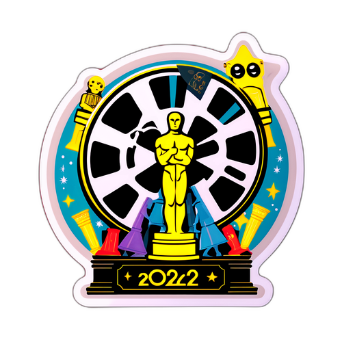 Malikhain na Disenyo ng Film Reel at Oscar Statuette