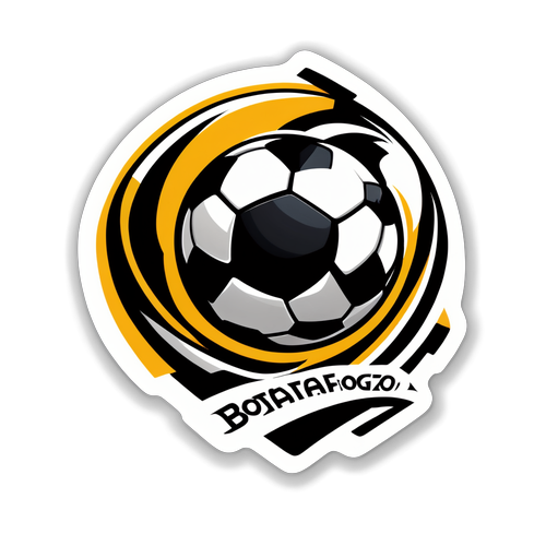Diseño dinámico de una pelota de fútbol con los logos de Botafogo y Estudiantes
