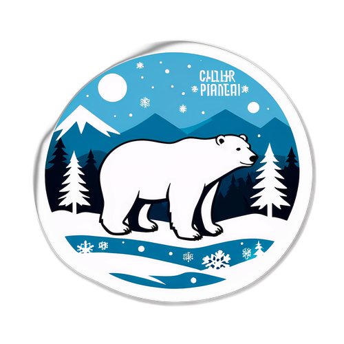 Paisaje Invernal con Oso Polar