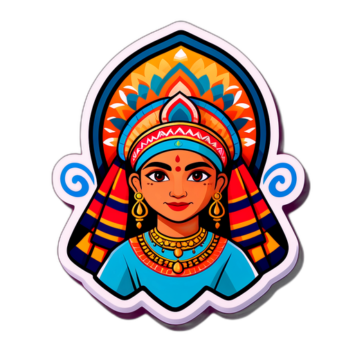 Perinteinen Intialainen Puku Modernilla Kaupunkielementillä