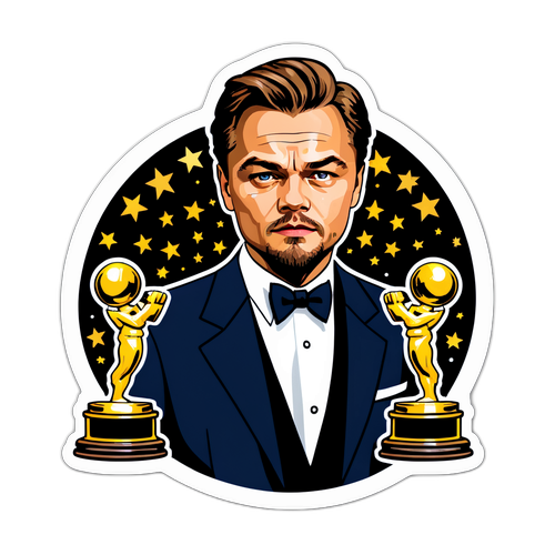 Leonardo DiCaprio Sticker mit Oscar-Trophäen