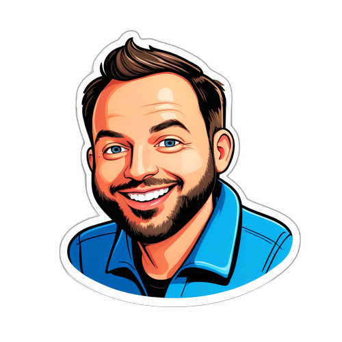 Masayang Sticker na may Cartoon Twist