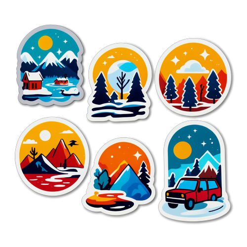 Doğa Manzaraları Sticker Seti