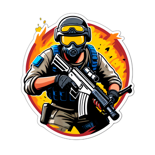 Stiker Pemain PUBG Dalam Aksi Intens
