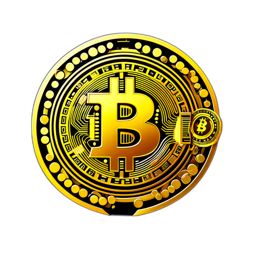 Bitcoin-Motiv mit futuristischem Hintergrund