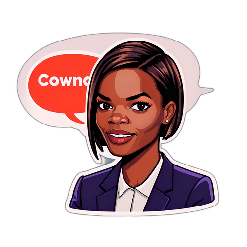 Sticker av Candace Owens som diskuterar aktuella frågor