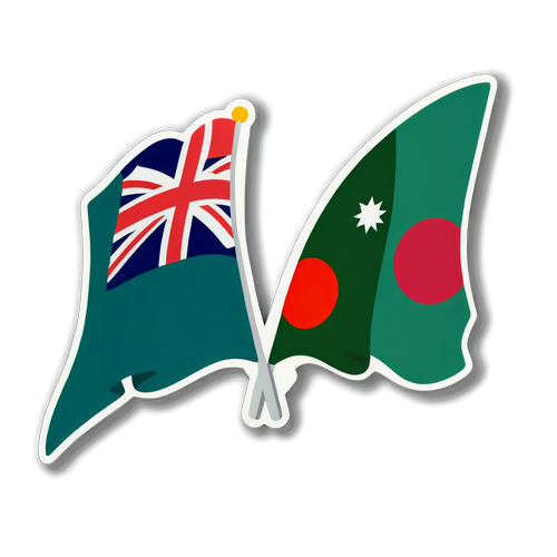 Sticker Bendera Bangladesh dan New Zealand