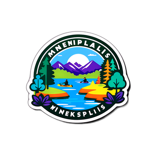 Minneapolis Sticker na Nagpapakita ng mga Lawa at mga Parke