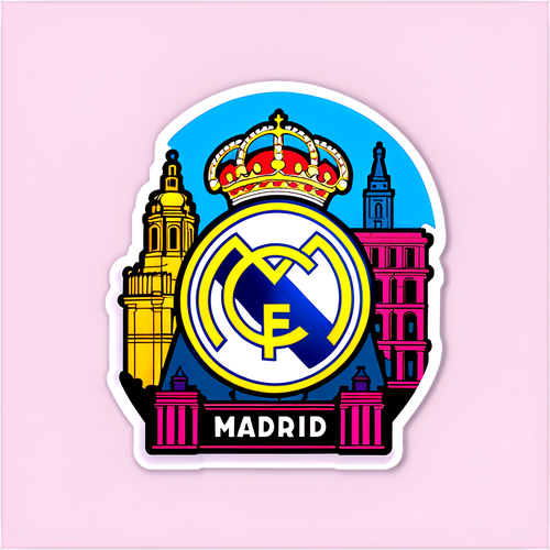 Real Madrid Logo with Landmarks of Madrid