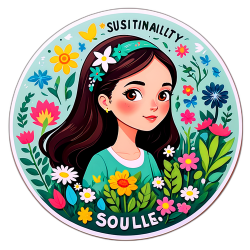 Whimsig sticker av Tatiana Schlossberg med natur