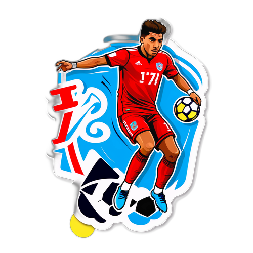 Luis Díaz'ın Futbol Becerilerini Gösteren Enerjik Sticker