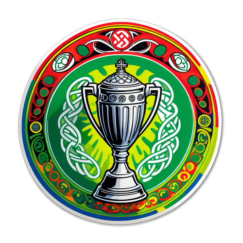 Psychedelisches Gemälde des DFB-Pokal-Finals zwischen Celtic und Bayern