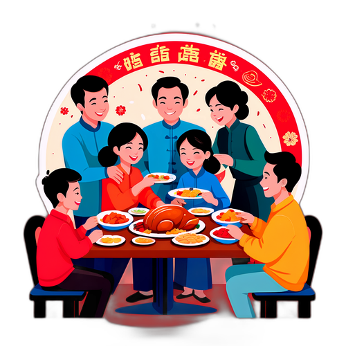 家庭团聚春晚晚餐