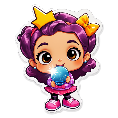 Cartoon mit lustigen Accessoires und Glitzer-Effekt