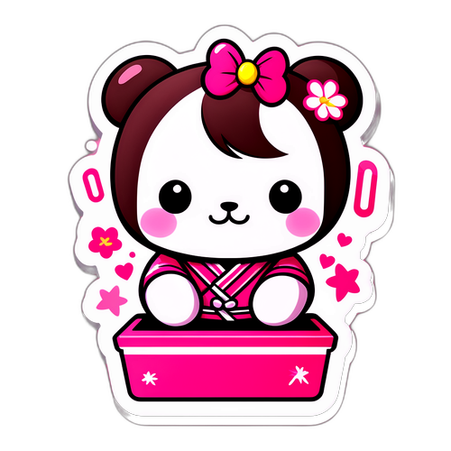 可愛的小熊貓貼紙