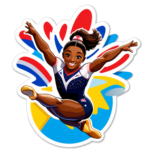 Simone Biles Éblouissante : Le Sticker qui Révolutionne les JO 2024!