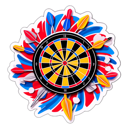 Sticker Tematyczny Gry w DART
