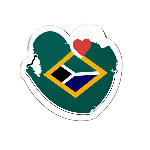 Kaart van Zuid-Afrika en Guinee met een Hart