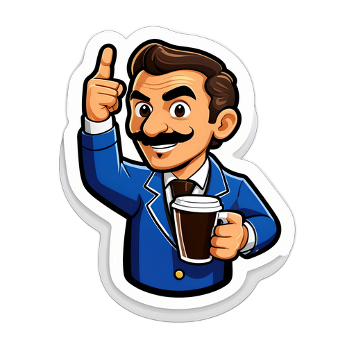 Playful Coffee-Themed Sticker