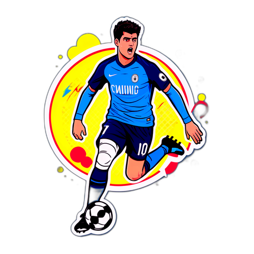 Adesivo Giocoso di Morata in Azione
