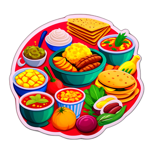 Renkli Mozambik Mutfağını Yansıtan Sticker