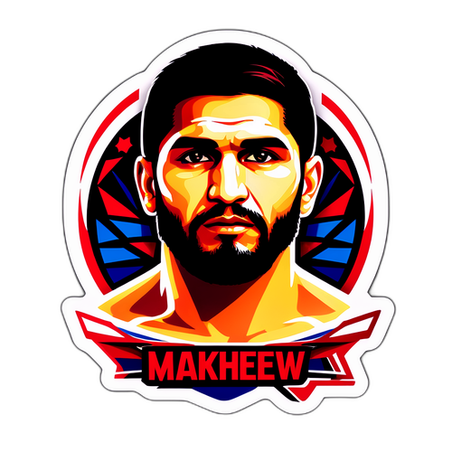 Überzeugender Aufkleber für Islam Makhachev mit glänzenden und kräftigen Farben
