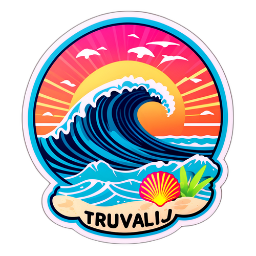 Strandtema klistremerke for Tuvalu