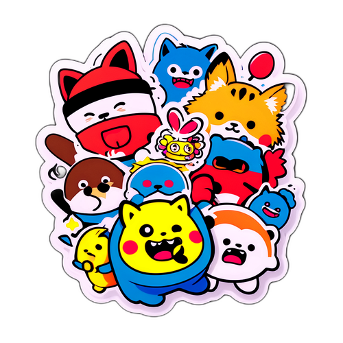 ユニークなデザインのステッカー