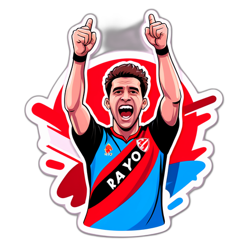 Емоційний фанат Рая Вальєкано у кольорах команди святкує перемогу біля стадіону