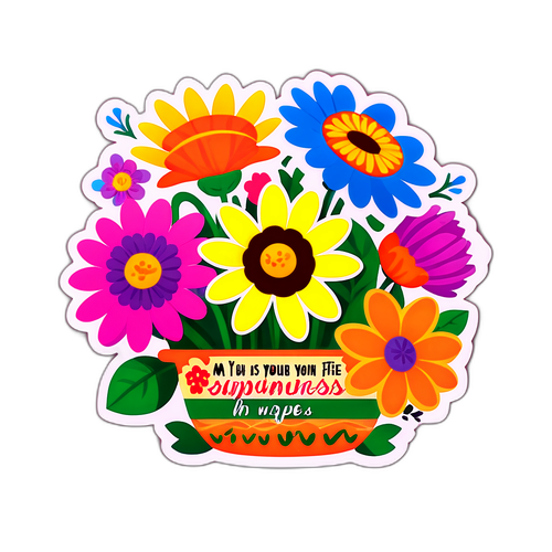 Boldog Gyermegek Virágcsokor Sticker