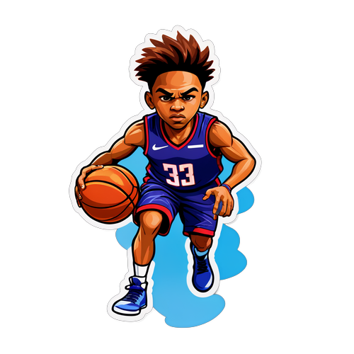 Dynamic Basketball Dribbler Sticker