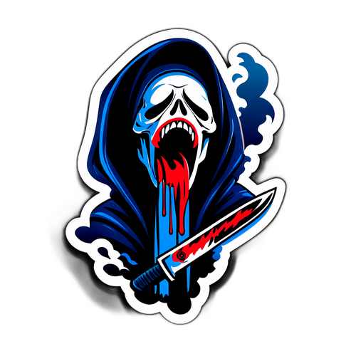 Stilfuld horror sticker til Scream 7