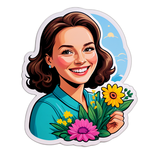 Šťastná nálepka s portrétem Jany Bernáškové